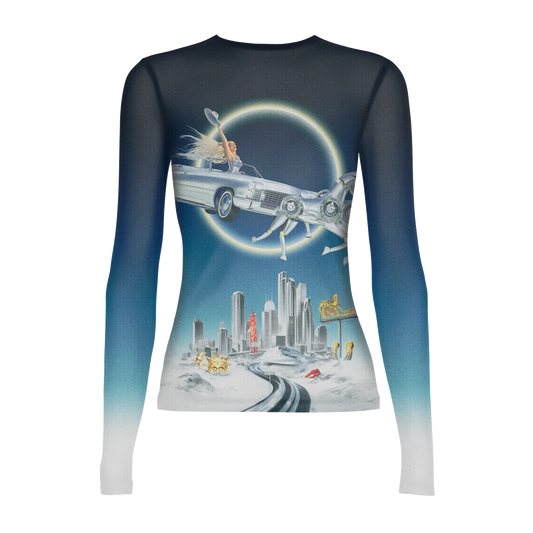 Silver Sleigh Mesh Long Sleeve Beyoncé Official Limited Edition Merch